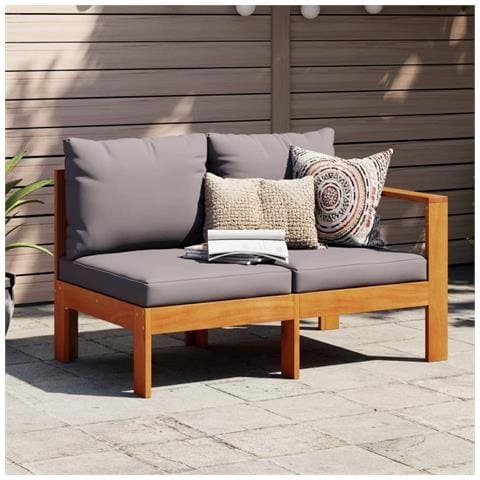 Lusso Casadino - Divano Giardino Con 1 Bracciolo 2 Posti Legno Massello Acacia - Foto 8