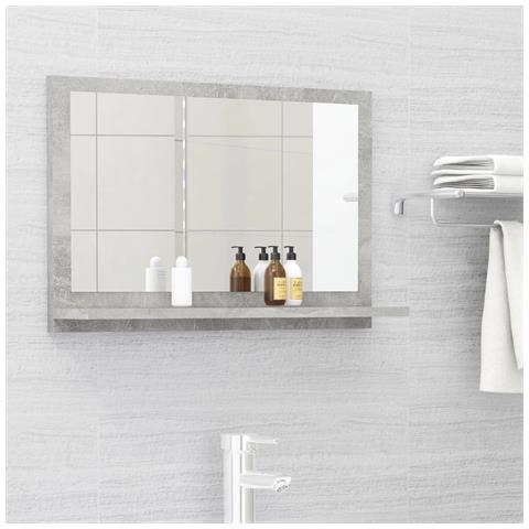 Lusso Casadino - Specchio Da Bagno Grigio Cemento 60x10,5x37cm Legno Multistrato - Foto 7