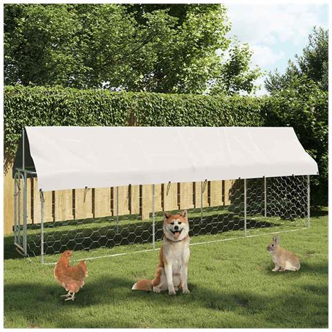 Gabbia Per Cani Da Esterno Con Tetto 400x100x150 Cm - Foto 8