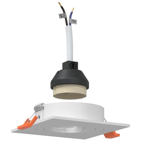 Faretti Incassati 12 pcs Quadrati GU10 Bianchi 91x91 mm - Foto 1