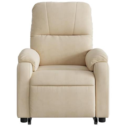 Poltrona Alzapersona Reclinabile Elettrica Crema in Microfibra - Foto 9