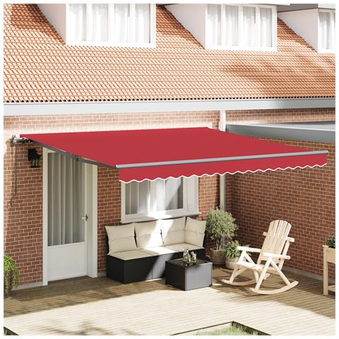 Tenda Retrattile Automatica  Rossa 400x350 cm, Tessuto di Ricambio per Tenda  per Telaio 4x3.5 m Rosso - Foto 2