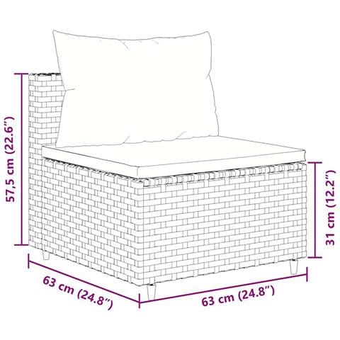 Set Salotto da Giardino con Cuscini 7pz Nero Polyrattan - Foto 9