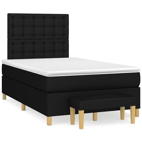 Giroletto a Molle con Materasso Nero 120x190 cm in Tessuto - Foto 1