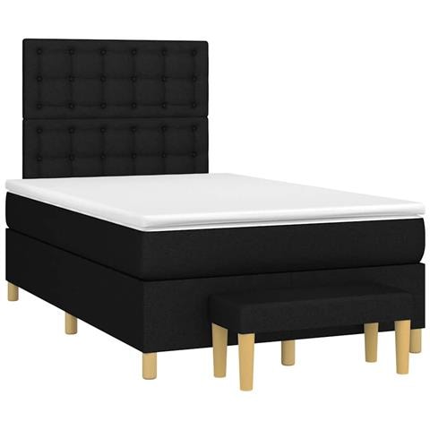 Giroletto a Molle con Materasso Nero 120x190 cm in Tessuto - Foto 2