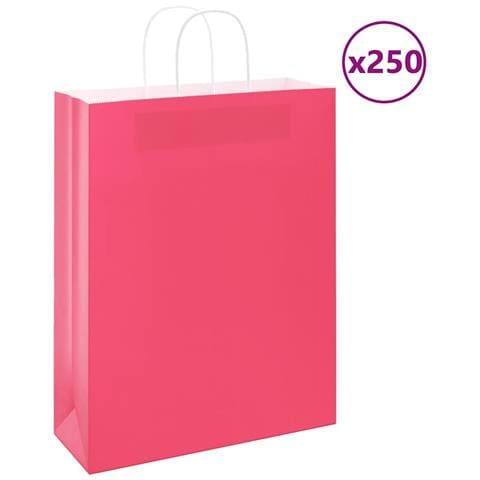 Sacchetti di Carta 250 pz con Manici Rosa 32x12x42 cm - Foto 1