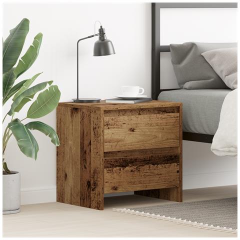 Mobiletto da notte Legno Invecchiato 45x34x44.5 cm Legno ingegnerizzato - Foto 2