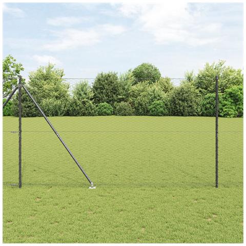 Recinzione esagonale con palo 25 x 1,5 m Grigio Rete - Foto 2