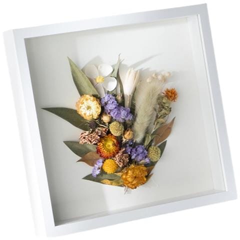 Cornice Portafoto Quadrata Singola Cava In Legno Per Fiori Secchi E Artigianato Fai Da Te White 8 Pollici - Foto 1