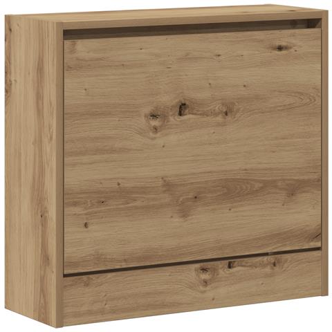 Mobile per scarpe in rovere artigianale 60x21x57 cm in legno ingegnerizzato - Foto 1