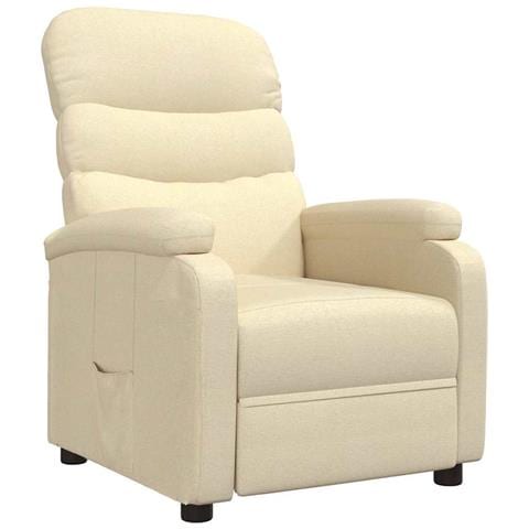 Poltrona Reclinabile in Tessuto Crema - Foto 1