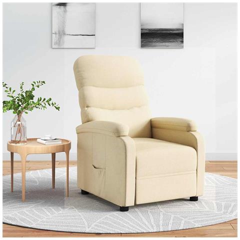 Poltrona Reclinabile in Tessuto Crema - Foto 2