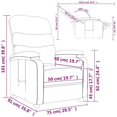 Poltrona Reclinabile in Tessuto Crema - Foto 9