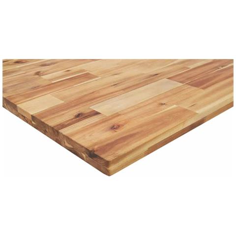 Piano Tavolo Rettangolare 100x50x4cm Legno Massello di Acacia - Foto 9