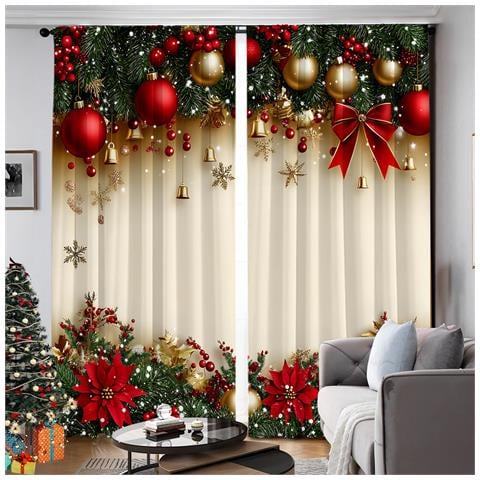 Tende Decorative Natalizie Europee (set Di 2) - Drappeggi Natalizi In Poliestere M - Foto 1