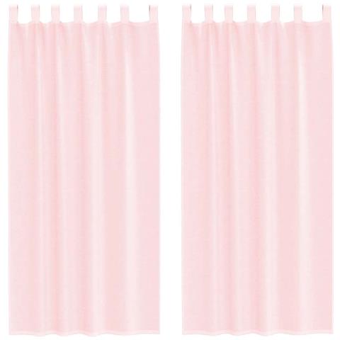 Tende in Voile con Passanti 2 pz Rosa Chiaro 140x225 cm - Foto 1