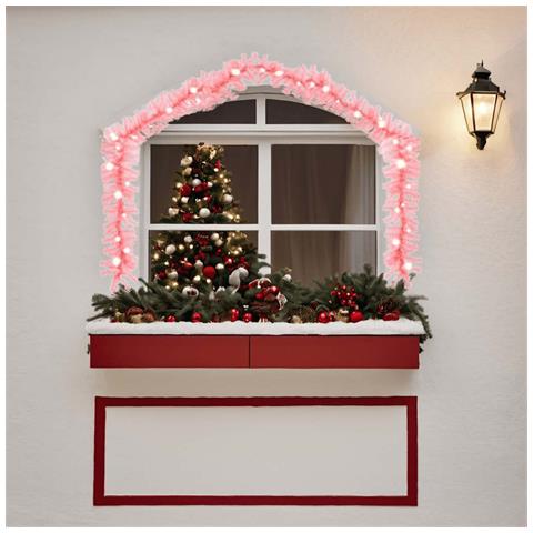Lusso Casadino - Ghirlanda Natalizia Con Luci A Led 10 M Rosa - Foto 1
