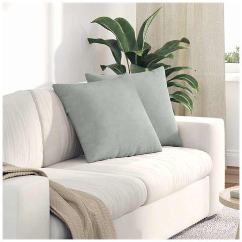 Cuscini da Divano 2 pcs Grigio chiaro 50 x 50 cm - Foto 2