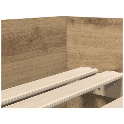 Struttura del letto con cassetto Rovere artigianale 90 x 200 cm - Foto 9