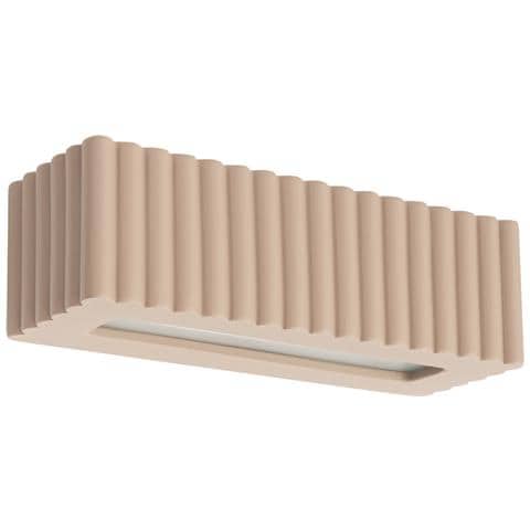 Lampada Da Parete In Ceramica Rigata Taupe Sl. 1887 - Moderno Lampada Da Parete Talpa 10x34x12 Cm - Foto 1