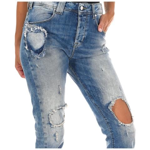 Jeans Lunghi Da Donna Effetto Consumato 10dbf0667 - Foto 3