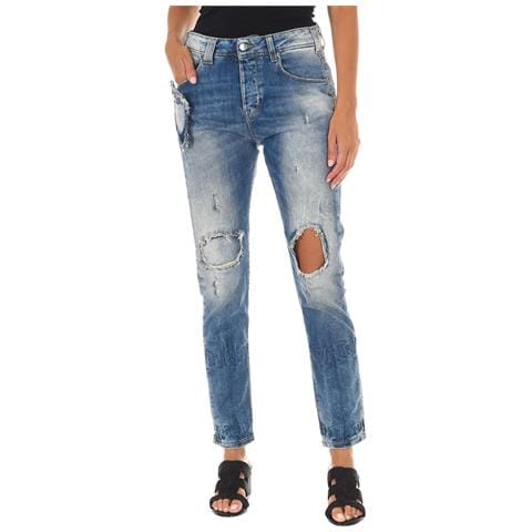 Jeans Lunghi Da Donna Effetto Consumato 10dbf0667 - Foto 1