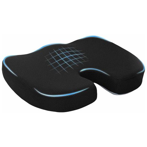 Cuscino per la seduta Nero 47 x 36,5 x 8 cm Schiuma Memory - Foto 1