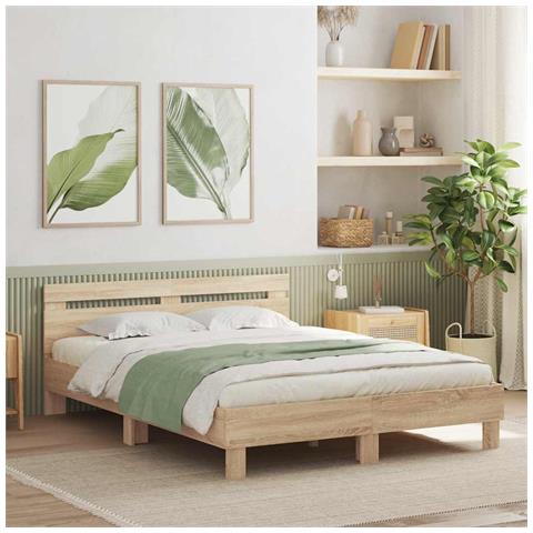 Struttura del letto Sonoma 152 x 203 cm Legno multistrato - Foto 2