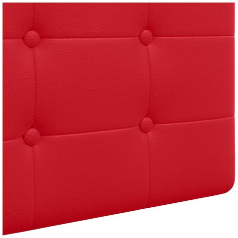 Testiera sospesa Con luce LED Rosso Similpelle - Foto 9