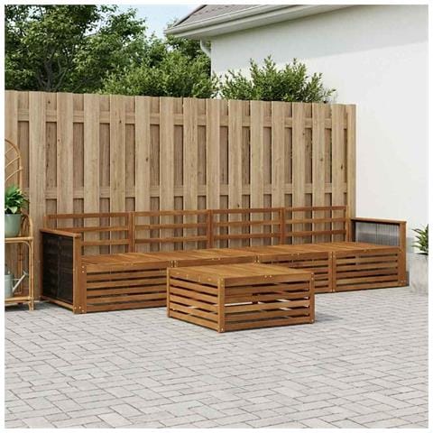 Set di divani da esterno 5 pcs Naturale - Foto 2
