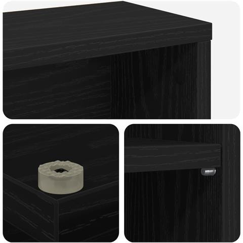 Mobile per CD 2 pz Rovere Nero 33 x 23,5 x 97,5 cm - Foto 9