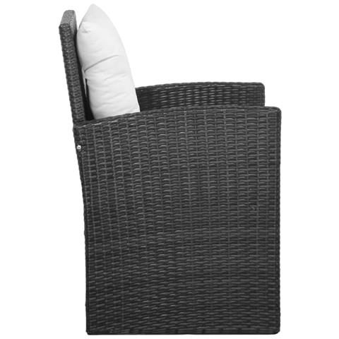 Set Divani Da Esterni 5 Pz In Polyrattan Nero E Bianco Crema - Foto 2