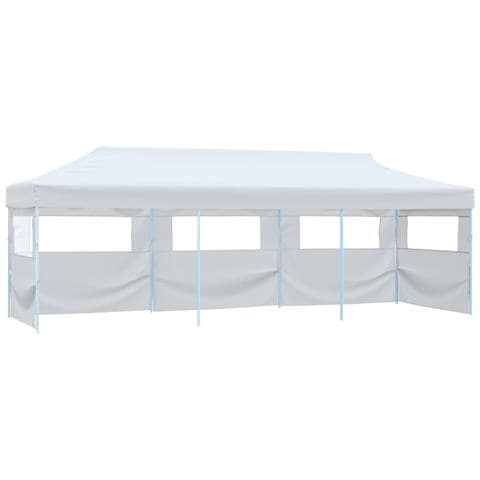 Tenda Pieghevole Pop-up Con 5 Pareti Laterali 3x9 M Bianca - Foto 1