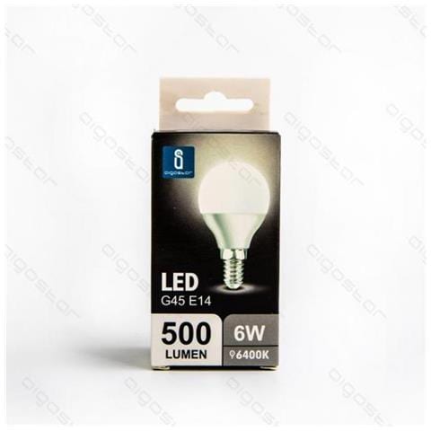 Lampadina Led A5 G45 6w Attacco E14 500 Lumen Color Box 6400k Luce Fredda Angolo 230 D45h80mm Equivale 50w Incandescenza - Foto 1