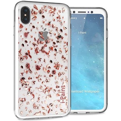 Cover Glitter Flakes Per Iphone Xs / x - Rosa - Foto 1