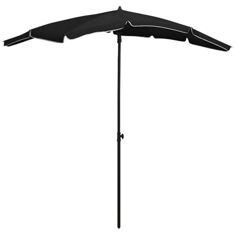 Ombrellone da Giardino con Palo 200x130 cm Nero - Foto 1