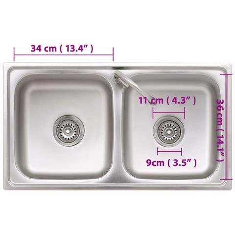 Lavello Da Campeggio Vasca Doppia Con Rubinetto In Acciaio Inox - Foto 9