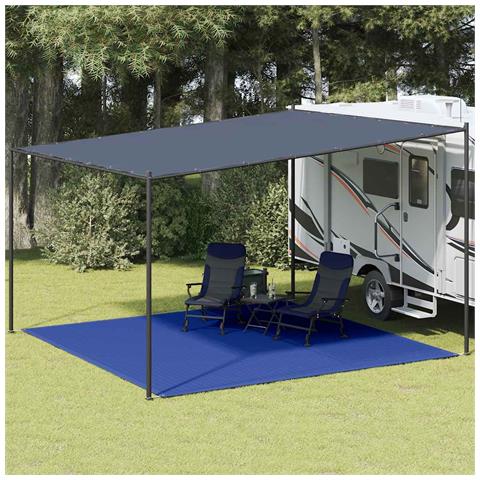 Tappeto Da Tenda 400x400 Cm Blu In Hdpe - Foto 2
