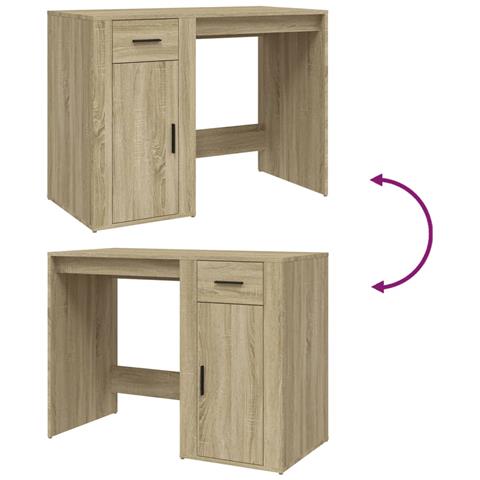 Scrivania Rovere Sonoma 100x49x75 Cm In Legno Multistrato - Foto 2