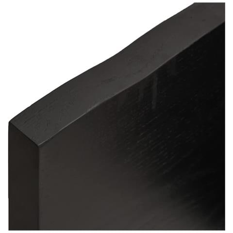 Ripiano Marrone Scuro 140x40x (2-4) cm Massello Rovere Trattato - Foto 2