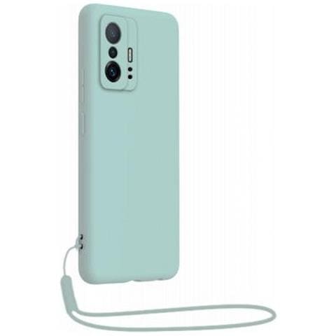 Cover Per Xiaomi 11t / 11t Pro Silicone Con Cordino Da Polso Abbinato, Azzurro - Foto 1