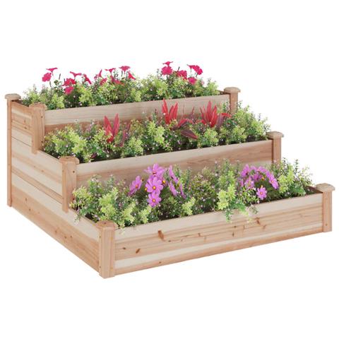 Fioriera Rialzata Da Giardino 120x120x56cm Legno Massello Abete - Foto 2