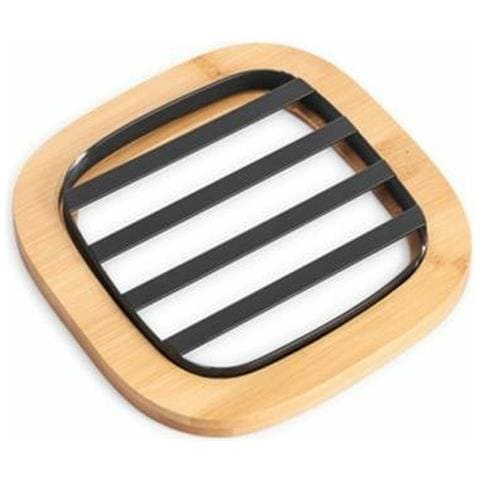 Sottopentola Dkd Home Decor 17 X 17 X 1 Cm Naturale Nero Acciaio - Foto 1