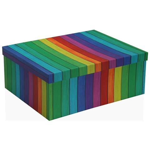 Set Di Scatole Per Sistemare Impilabili Arcobaleno Cartone 15 Pezzi 35 X 16,5 X 43 Cm - Foto 2