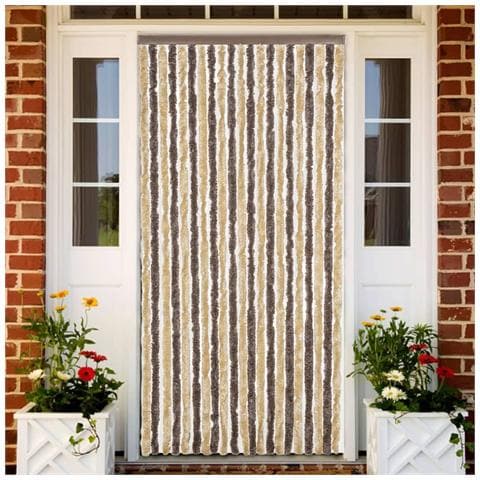 Tenda Antimosche Marrone Scuro E Beige 90x220 Cm In Ciniglia - Foto 1