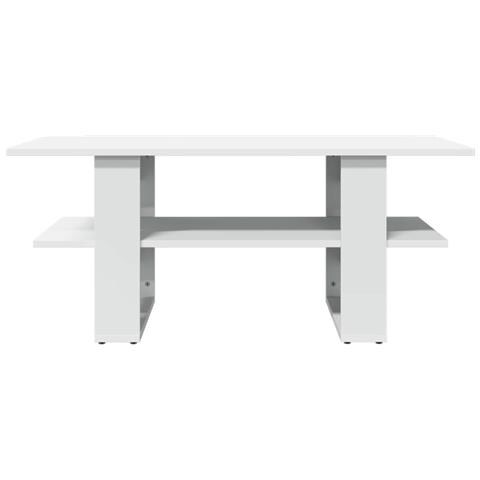 Tavolino Da Salotto Bianco 102x55x42 Cm In Legno Multistrato - Foto 3