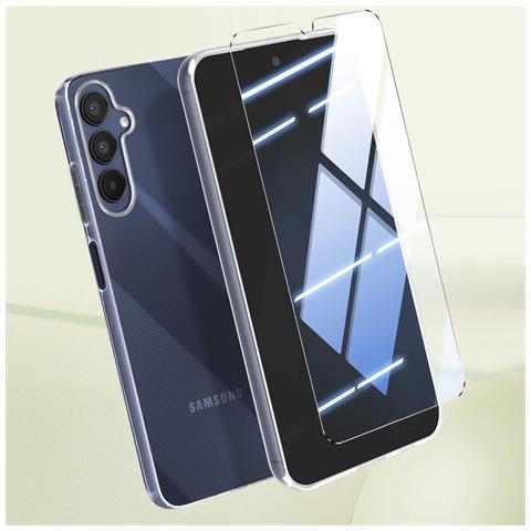 Set Protezione Per Samsung Galaxy A15 5g Cover E Vetro Temperato 9h, Trasparente - Foto 5