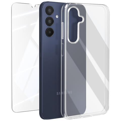 Set Protezione Per Samsung Galaxy A15 5g Cover E Vetro Temperato 9h, Trasparente - Foto 1