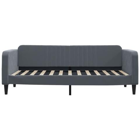 Letto Da Giorno Grigio Scuro 100x200 Cm In Velluto - Foto 3