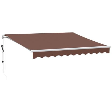 Tenda Da Sole Retrattile Automatica Con Led Marrone 300x250 Cm - Foto 2